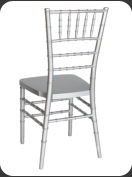 Wood Chiavari, silver  -back view