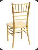 Wood Chiavari, gold  -back view