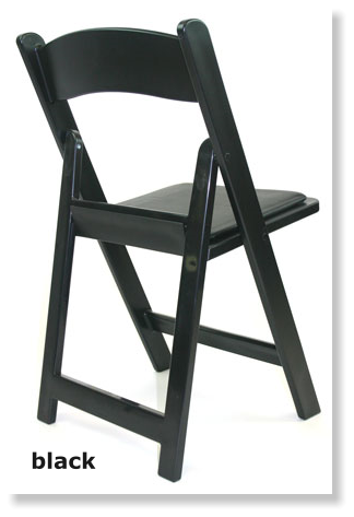 black folding wedding chair back