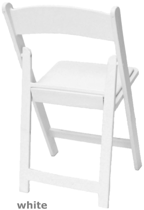 white folding wedding chair back