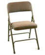 metal folding chair with fabric upholstery