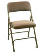 metal folding chair, fabric padded 