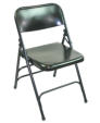 durable metal folding chair, black