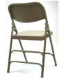 metal folding chair, back view
