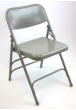 durable metal folding chair, gray