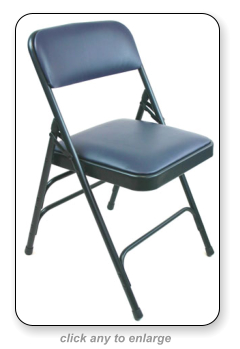 metal folding chair with vinyl padding