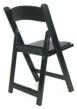 black resin folding chair -back view