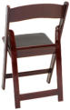 mahogany resin folding chair -back view