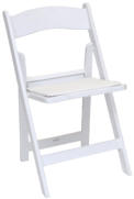 white resin folding chair -front