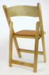 wood folding wedding chair, natural, back