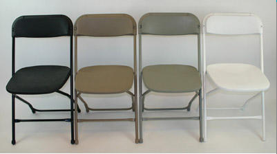 Poly plastic folding chairs